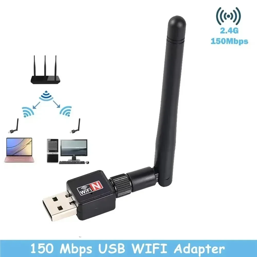 150Mbps USB WiFi Adapter 2.4GHz 802.11n/g/b Wireless Network Card Ethernet USB Dongle LAN PC WiFi Receiver