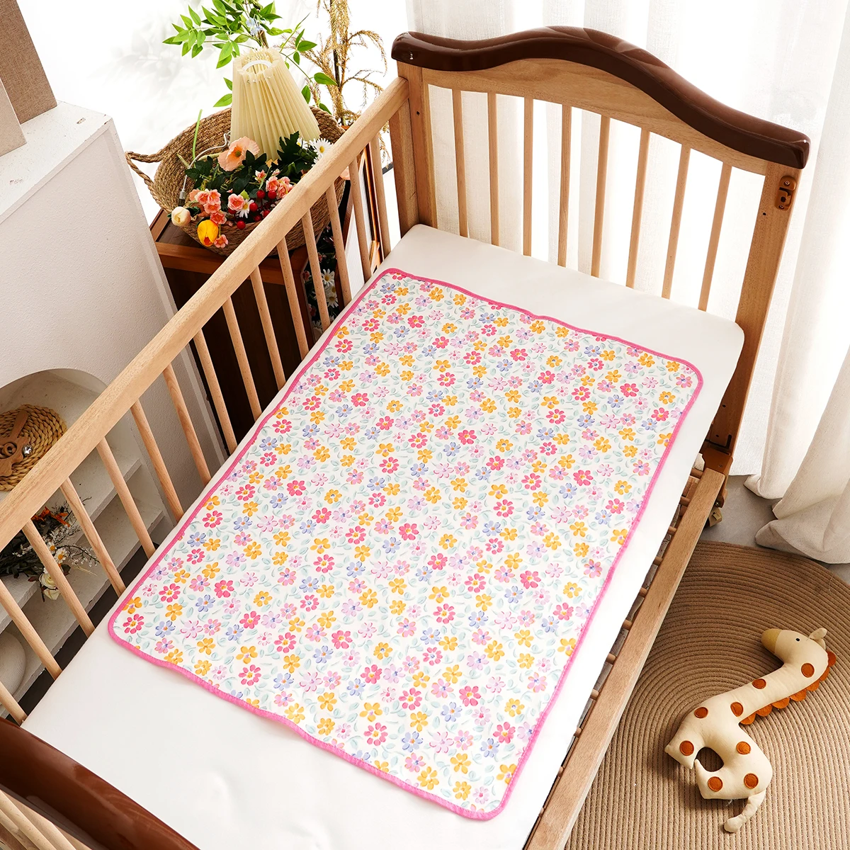 1 pièce, 100% polyester, protège-matelas imperméable et lavable pour bébés et tout-petits, motif mignon, protège-lit, sous-couche absorbante pour couches