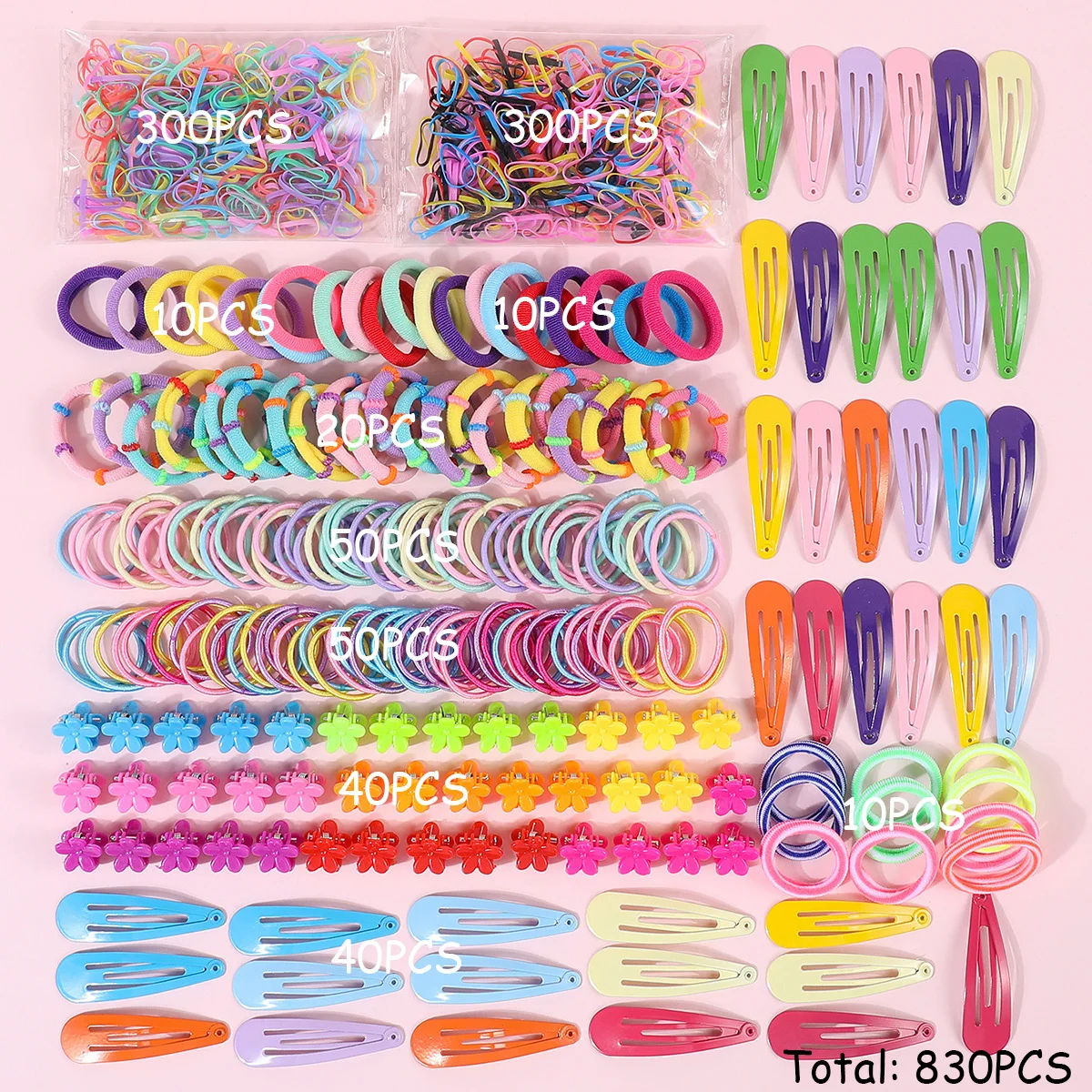 Children Hair Accessories Set Girls Colorful Elastic Hair Bands Baby Cute Headband Kids Hairpins Ponytail Holder Scrunchies Gift