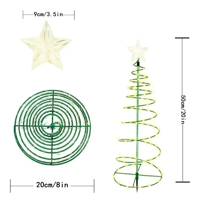 Waterproof Outdoor Christmas Solar Stake LED Decorative Lights for Yard Garden Xmas Tree Holiday Party Home Decoration