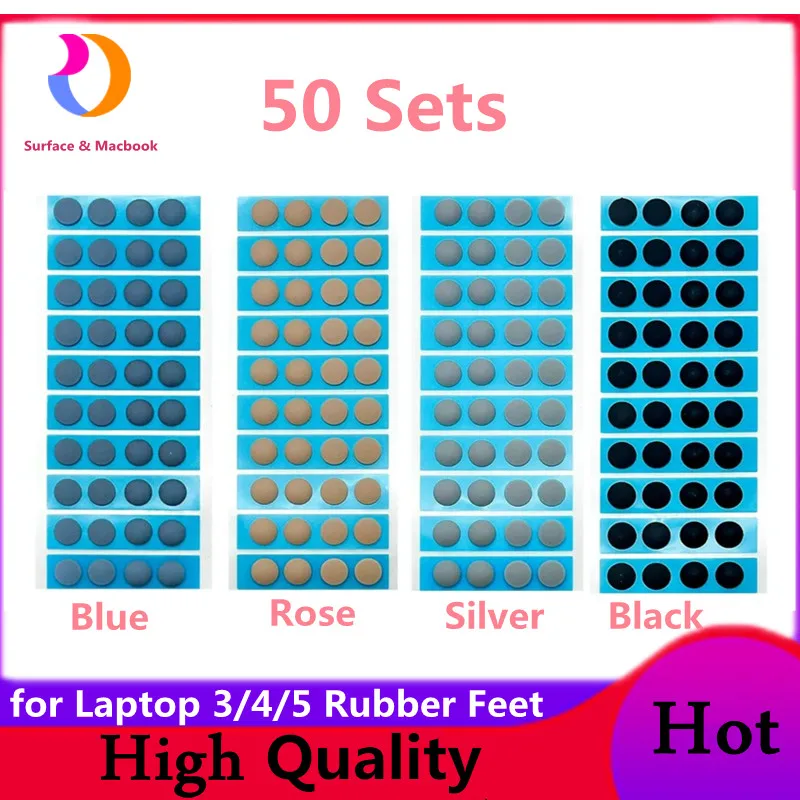 

50 комплектов резиновых ножек для ноутбука MIcrosof Surface 3, 4, 5, нижняя часть корпуса, подставка для ног 1872 1868 1951 1867 1950 1979, серебристый, золотой, синий, черный