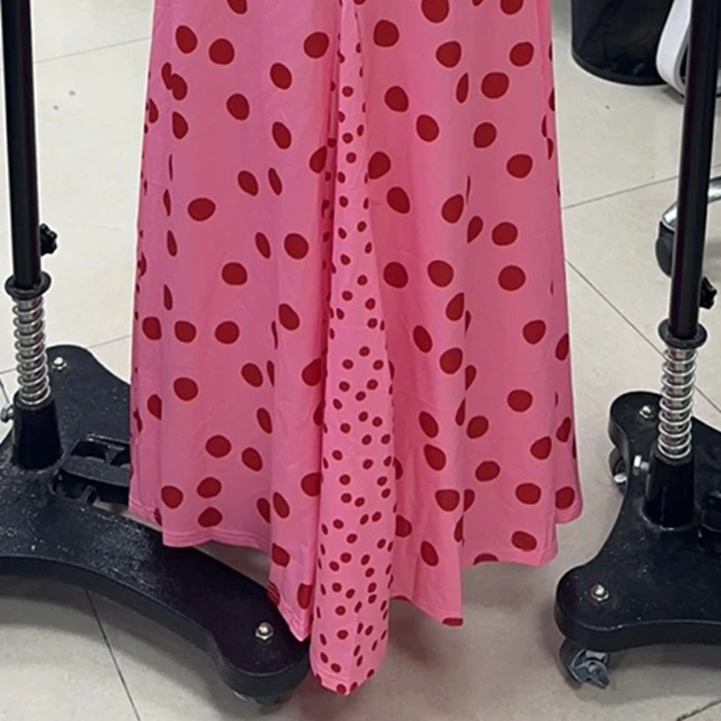 

2025 Women Summer Outfits Dot Print Tie up Backless Off-Shoulder Tops and Elastic Skirt Set for Streetwear Aesthetic Clothes