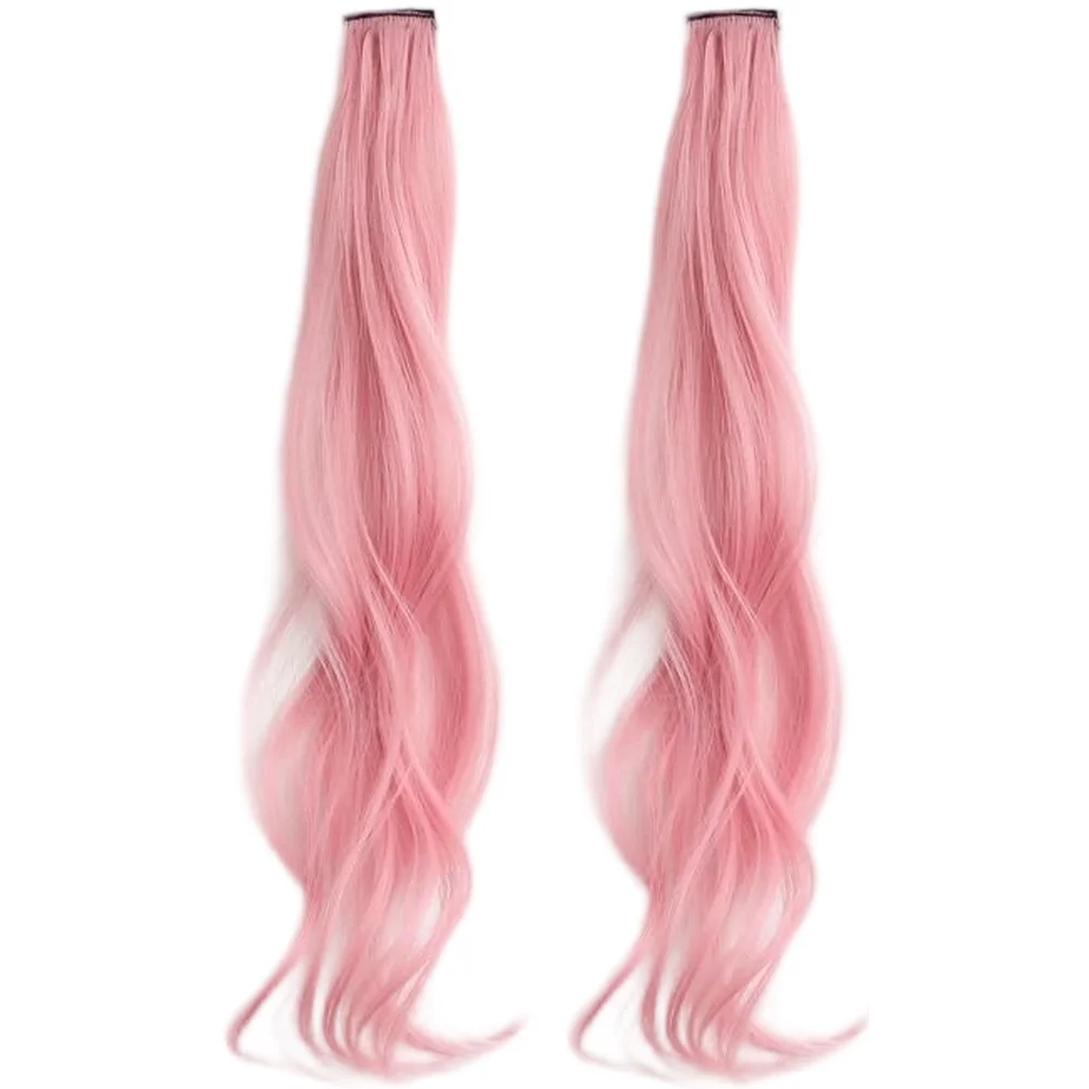 Comfortable Wear Extensions Clip In Hair Extensions Breathable Base Colorful Highlights High Temperature Fiber
