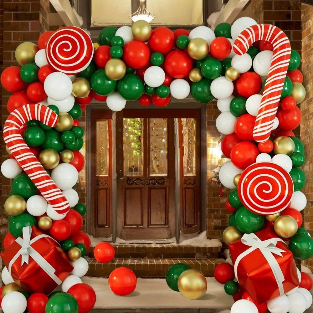 131pcs Christmas Balloon Wreath Set-,suitable for Christmas, Parties,celebrations and Other Scenes Indoor and Outdoor Decoration