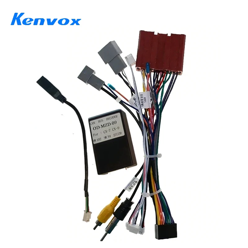 Car radio android Canbus Box Decoder 16 pin  For mazda cx-7 cx-9 Wiring Harness Plug Power Cable adapter connector