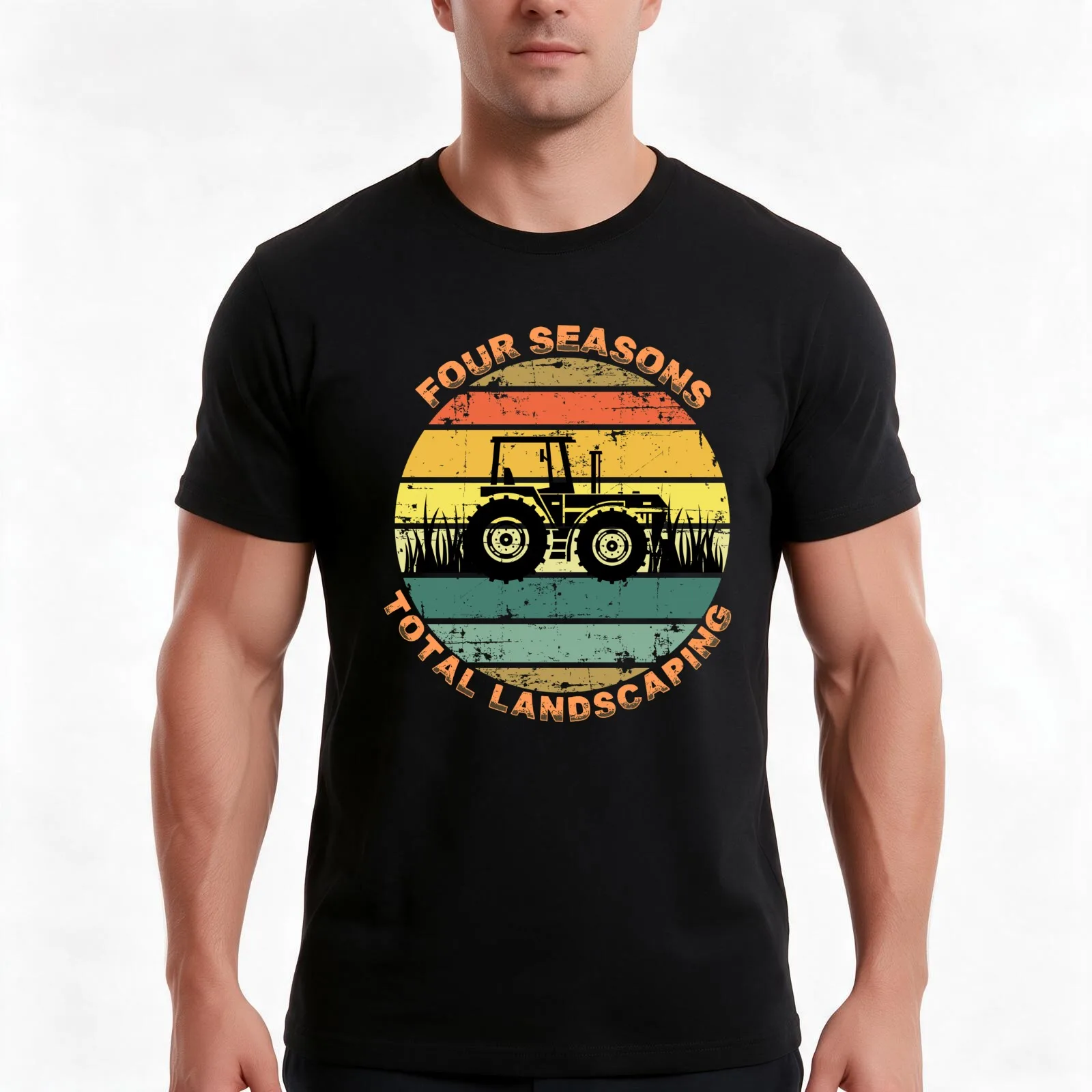 Four Seasons Total Landscaping - Full Range of Services Essential T-Shirt, Summer Casual Cotton Tee, Oversized Streetwear Tops