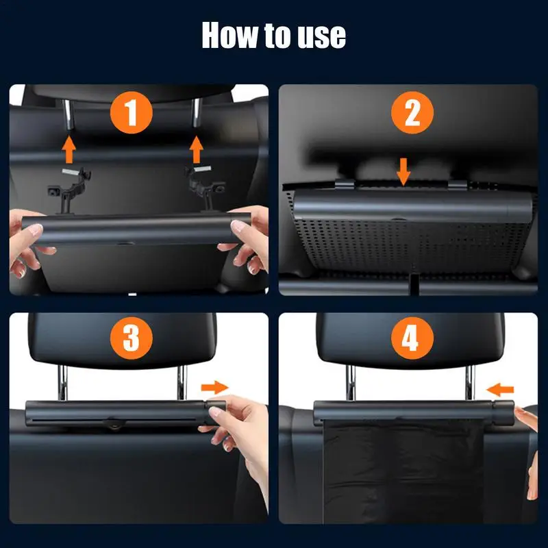 Portable Car Back Seat Trash Container Phone Mount Roller Type Trash Bag With Phone Holder Car Interior Accessories view 5