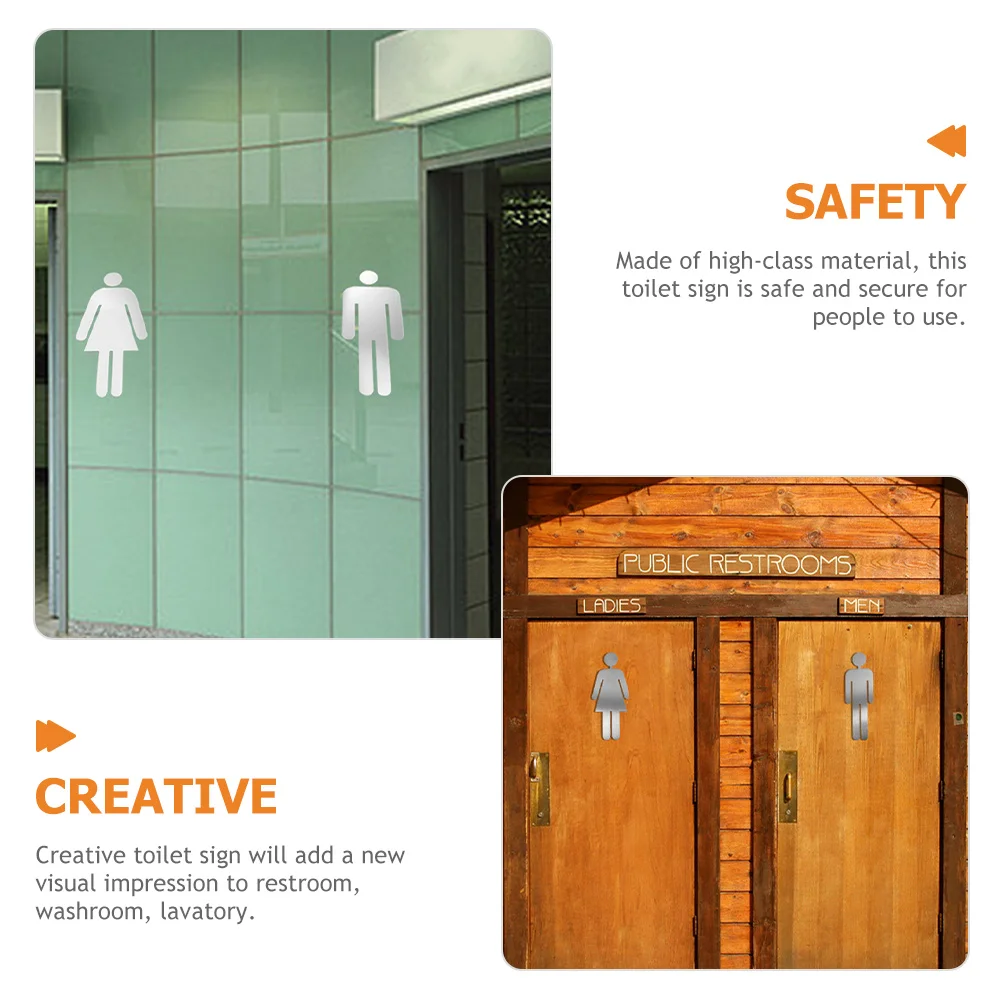 

Bathroom Sign Plates For Men Women Toilet Identification Signs, Washroom Directional Indicator, Restroom Decor Accessories