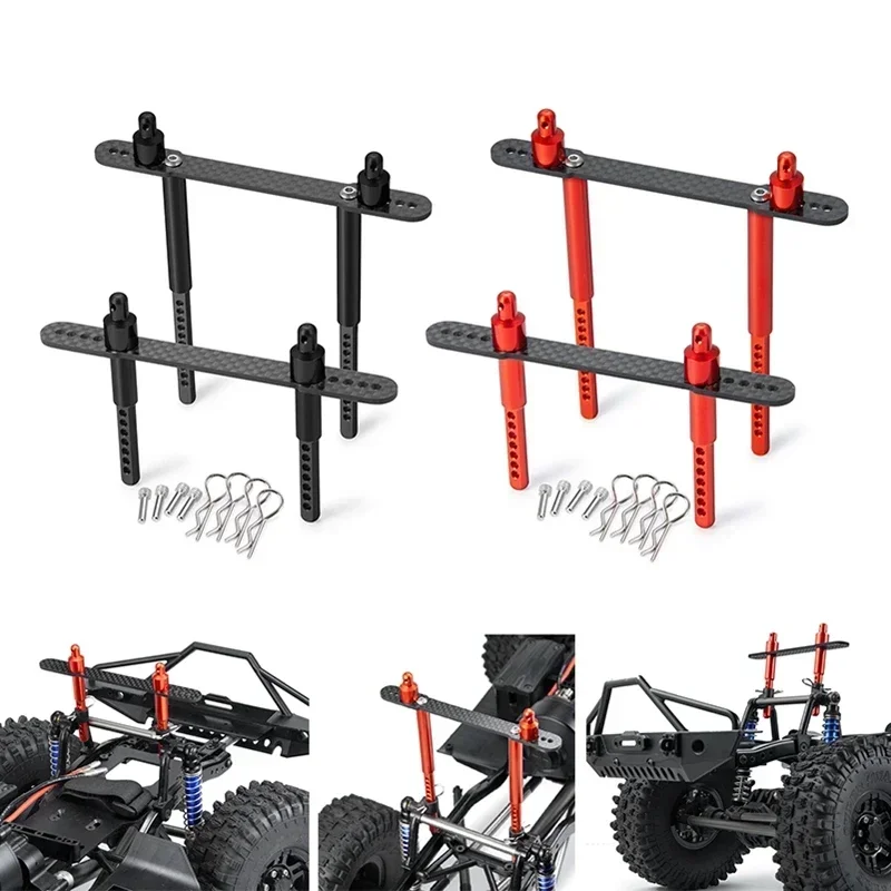 RC Car Metal Carbon Fiber Front Rear Car Shell Column Body Post for 1/10 RC Crawler Car Axial Scx10 II 90046 90047