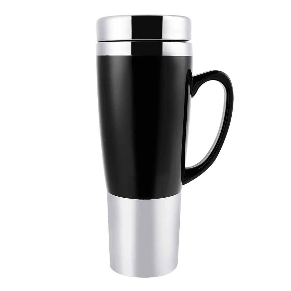 12V Electric Water Insulated Car Mug Travel Heating Cup Kettle for Hot Coffee Milk Tea(Black)