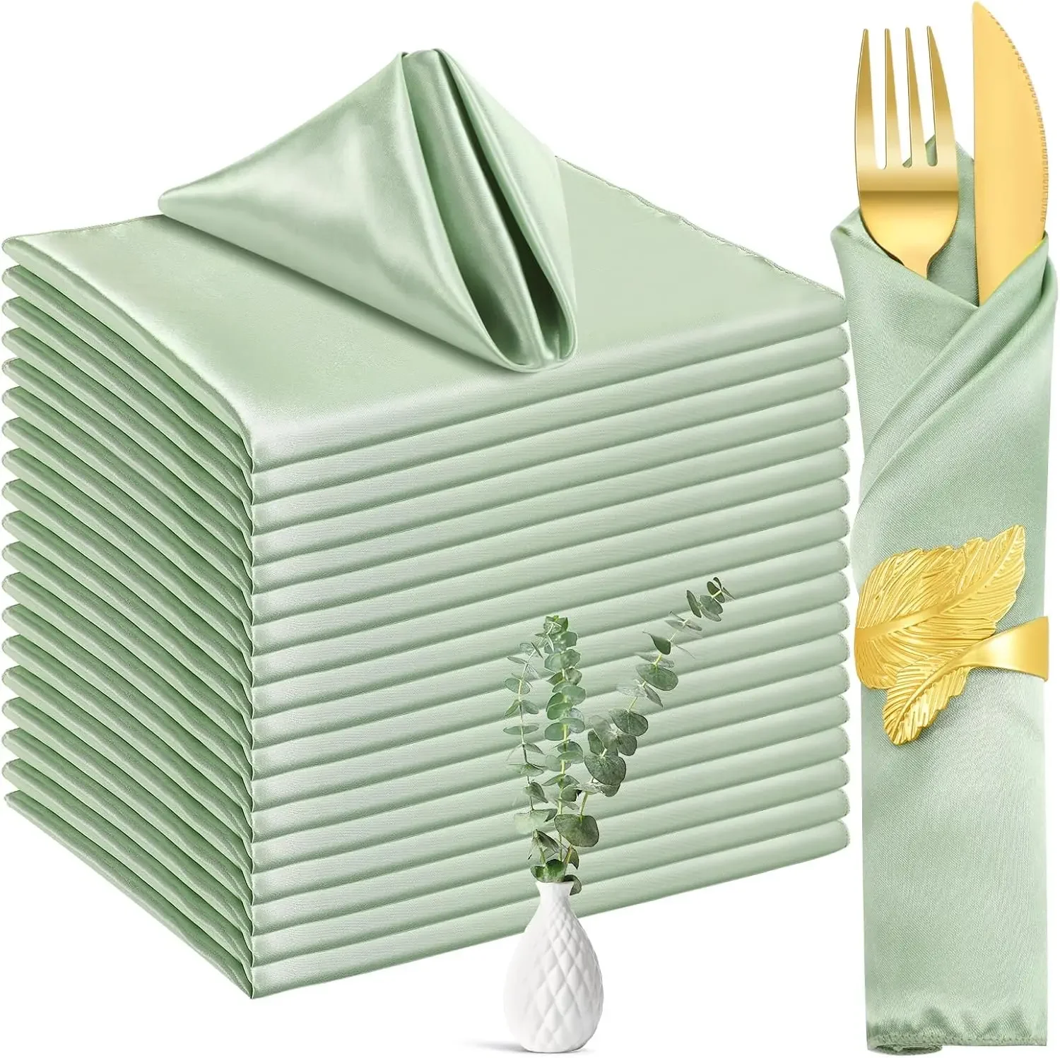 

100 Pack Silky Satin Cloth Napkins 30x30cm Satin Napkins Washable Table Napkin Smooth Fabric Dinner Napkins for Weddings Party