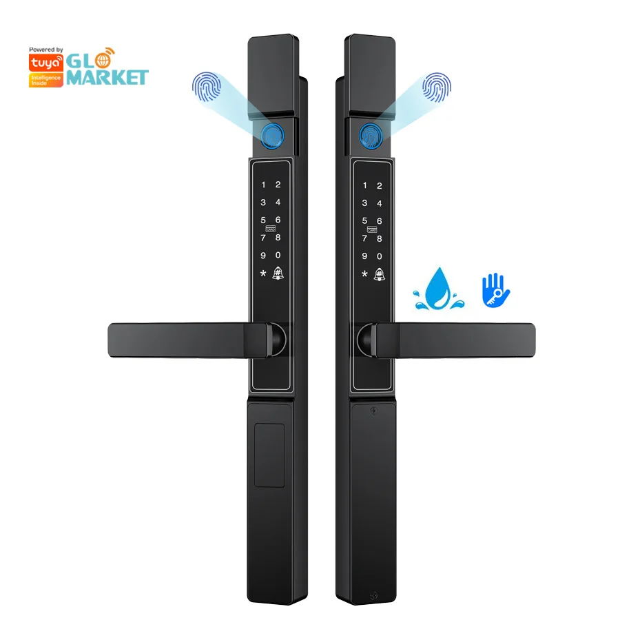 

Glomarket Tuya Smart Waterproof Door Locks 3585 Biometric Finger Print Password Aluminum Door Lock