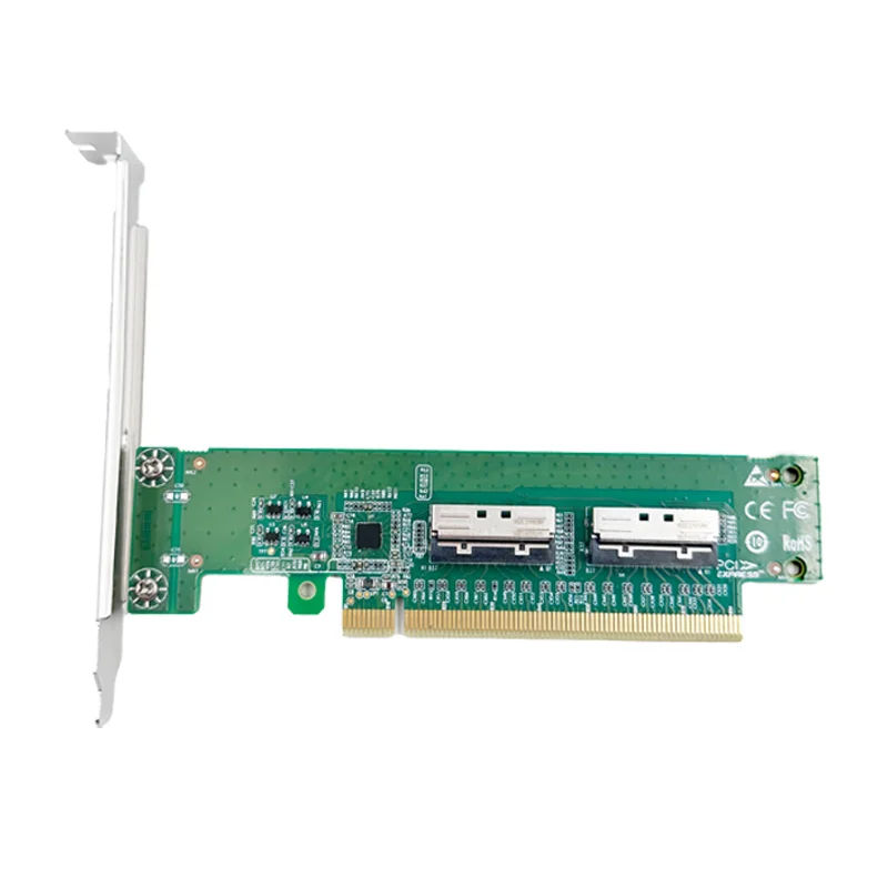 Adaptador PCI Express x16 a dos tarjetas de expansión MCIO 8I