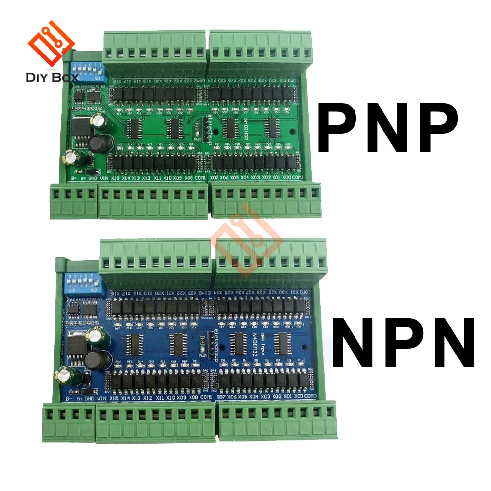 32CH PNP NPN Isolated Digital Input RS485 Modbus Rtu Controller DC 12V 24V PLC Switch Quantity Acquisition Board