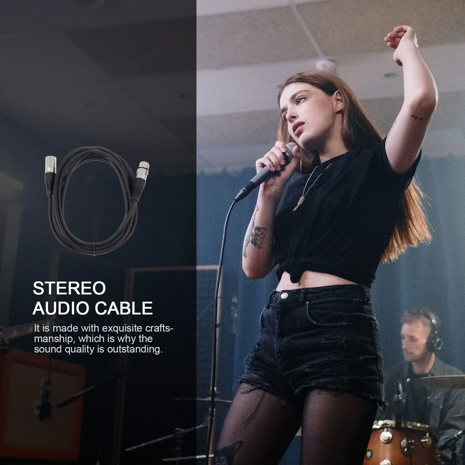 

Microphone Audio Cable Guitar Connector Player Accessory Zinc Alloy Creative Electric