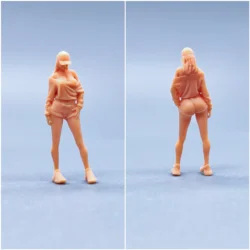 1/64 1/50 1/43 Figurines Scale Model Resin Duck Tongue Hat Girl Uncolored Miniatures Diorama Hand-painted V516