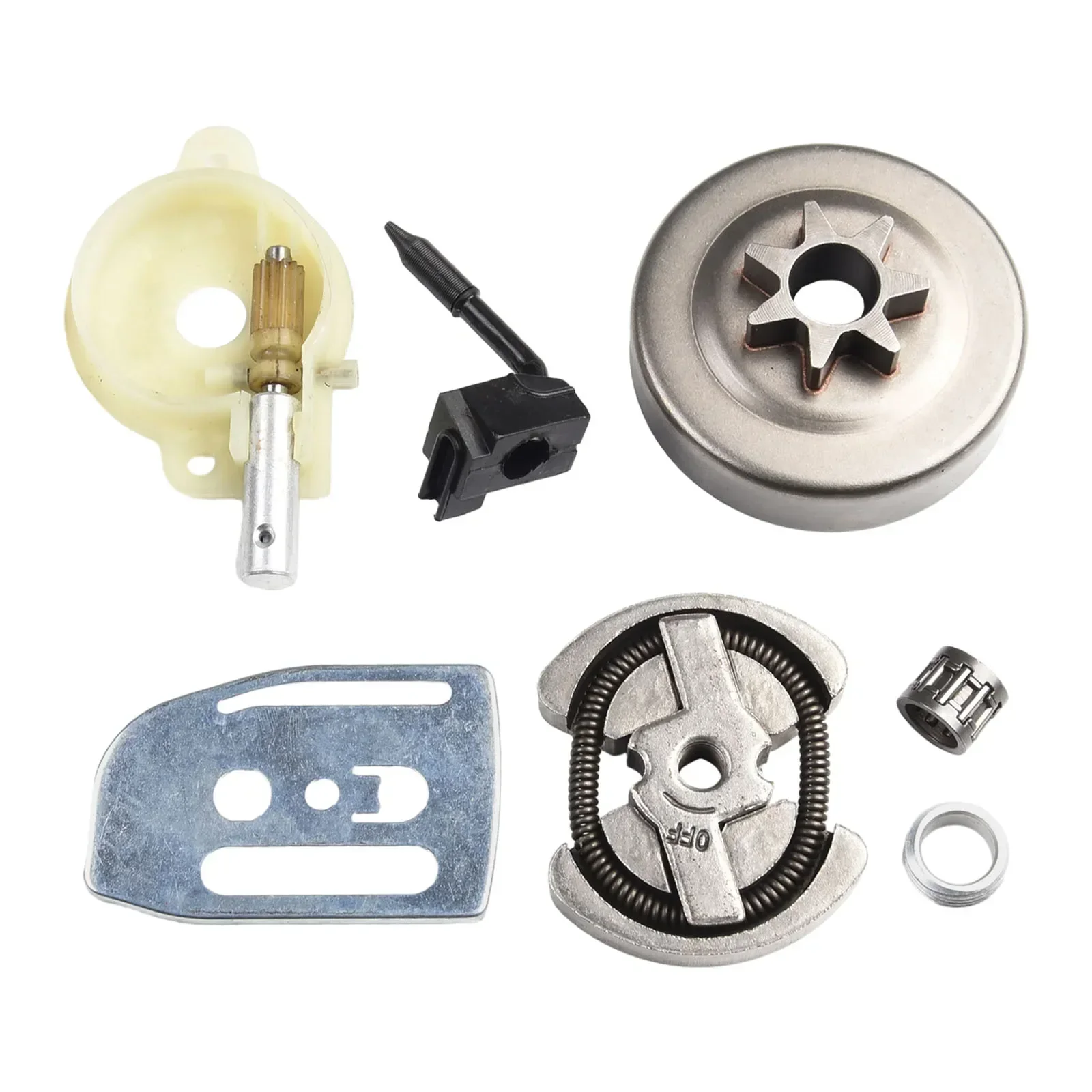 

1 Set Oil Pump Oiler Gear Clutch Drum Kit For 41 136 137 142 141 Chainsaw Replacement Garden Power Tools Parts