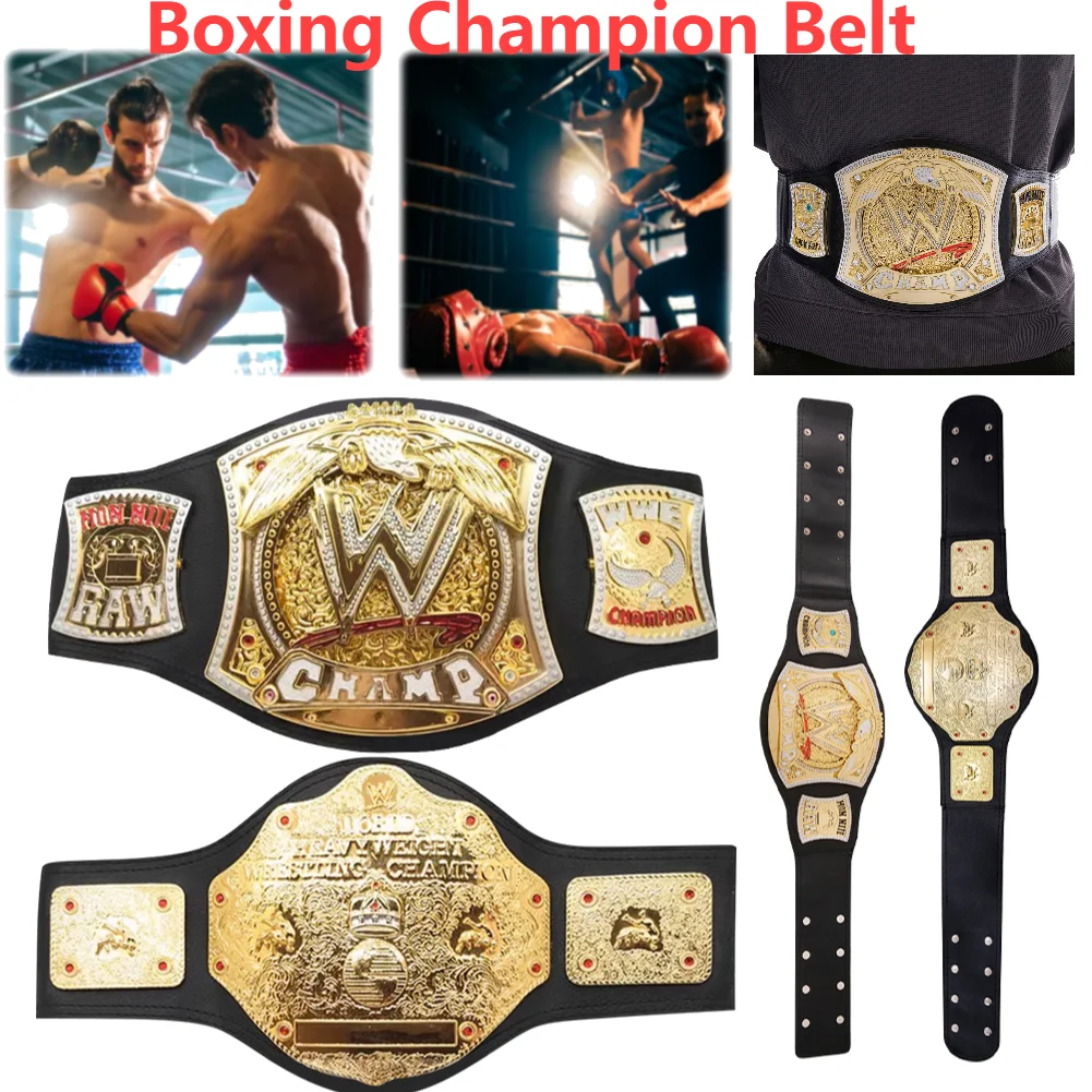 Wrestling Champion Belt with Adjustment Wrestler Championship Belt WWE Heavyweight Champion Occupation Belt Costume Accessory