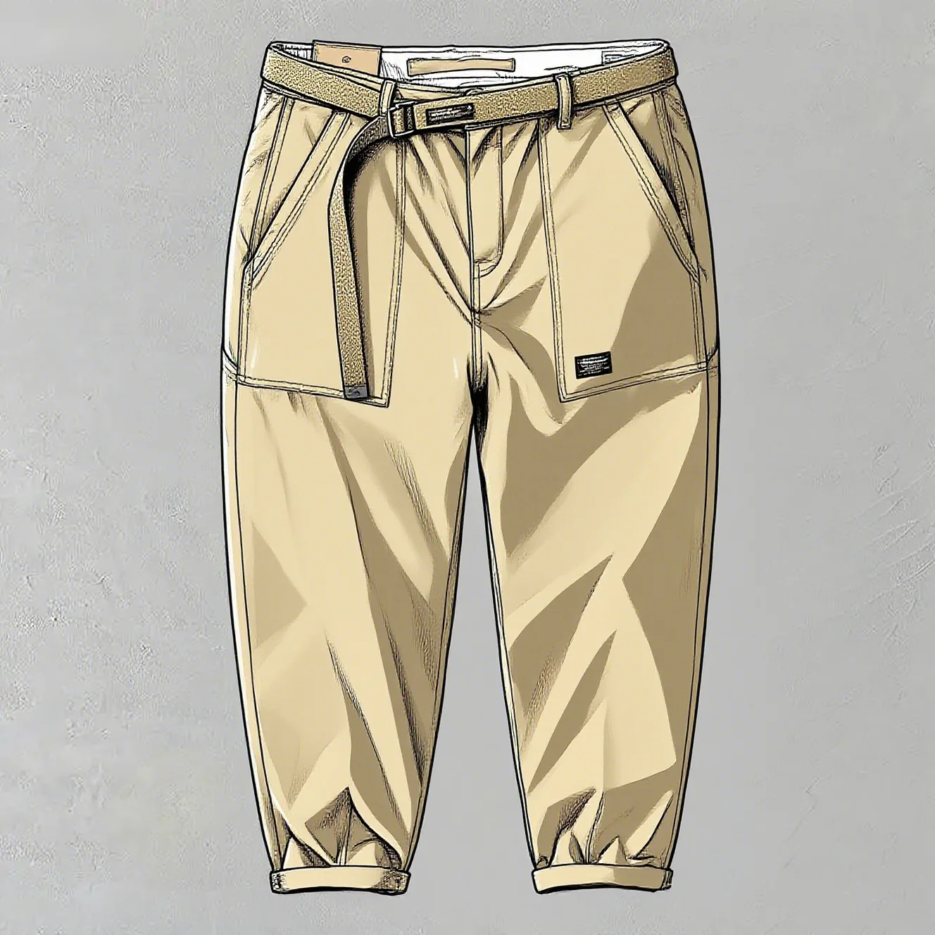 

Fashionable multifunctional work pants men's American retro pants fashionable cropped pants men's straight leg casual loose pant