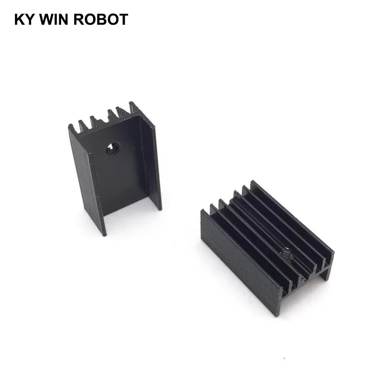 10pcs 알루미늄 TO-220 방열판 TO 220 방열판 트랜지스터 라디에이터 TO220 쿨러 냉각 검정색 25*15*11MM