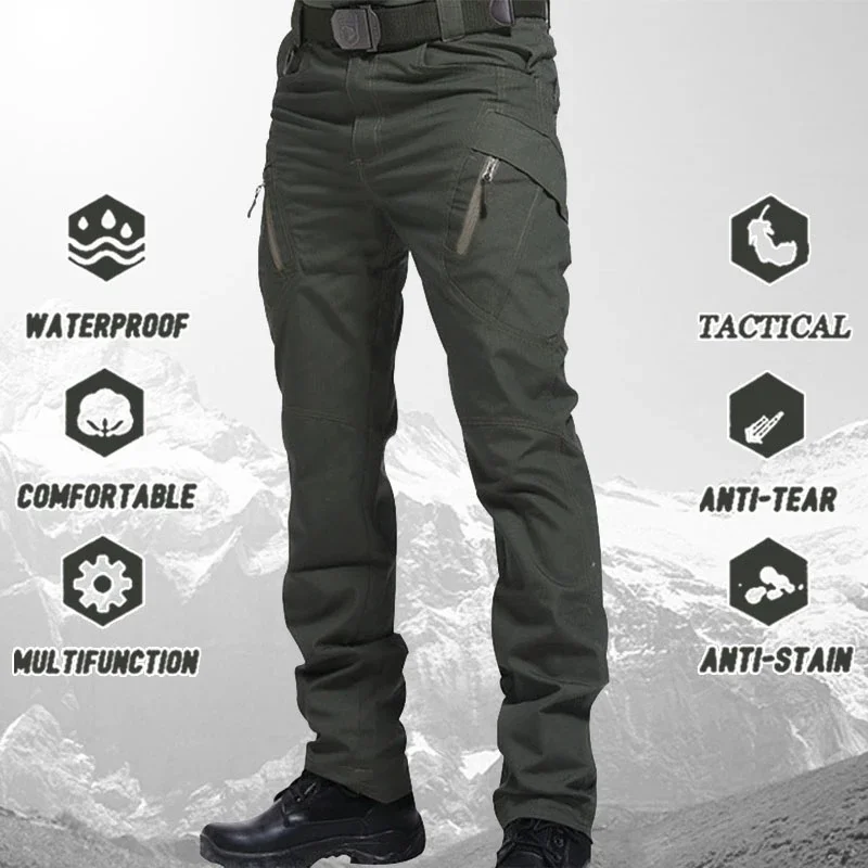 

Tactical Military Hiking Waterproof Pants Men Multi-pocket Quick Dry SWAT Combat Army Trousers Outdoor Climbing Camping Pants