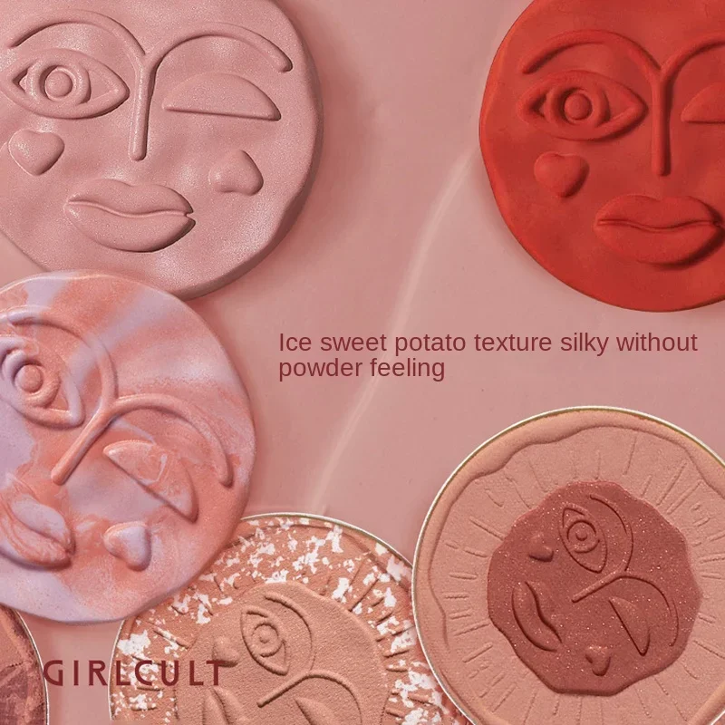 Girlcult Emotionele Blush Markeerstift Matte Fijne Shimmer Blusher Gezicht Leuke Make-up Koreaanse Wang Geperst Poeder