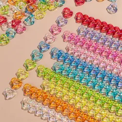 30pcs Iridescent Transparent Acrylic 19x21MM Heart Link Chain Loose Beads for Bracelet Necklace Making DIY Jewelry Accessories