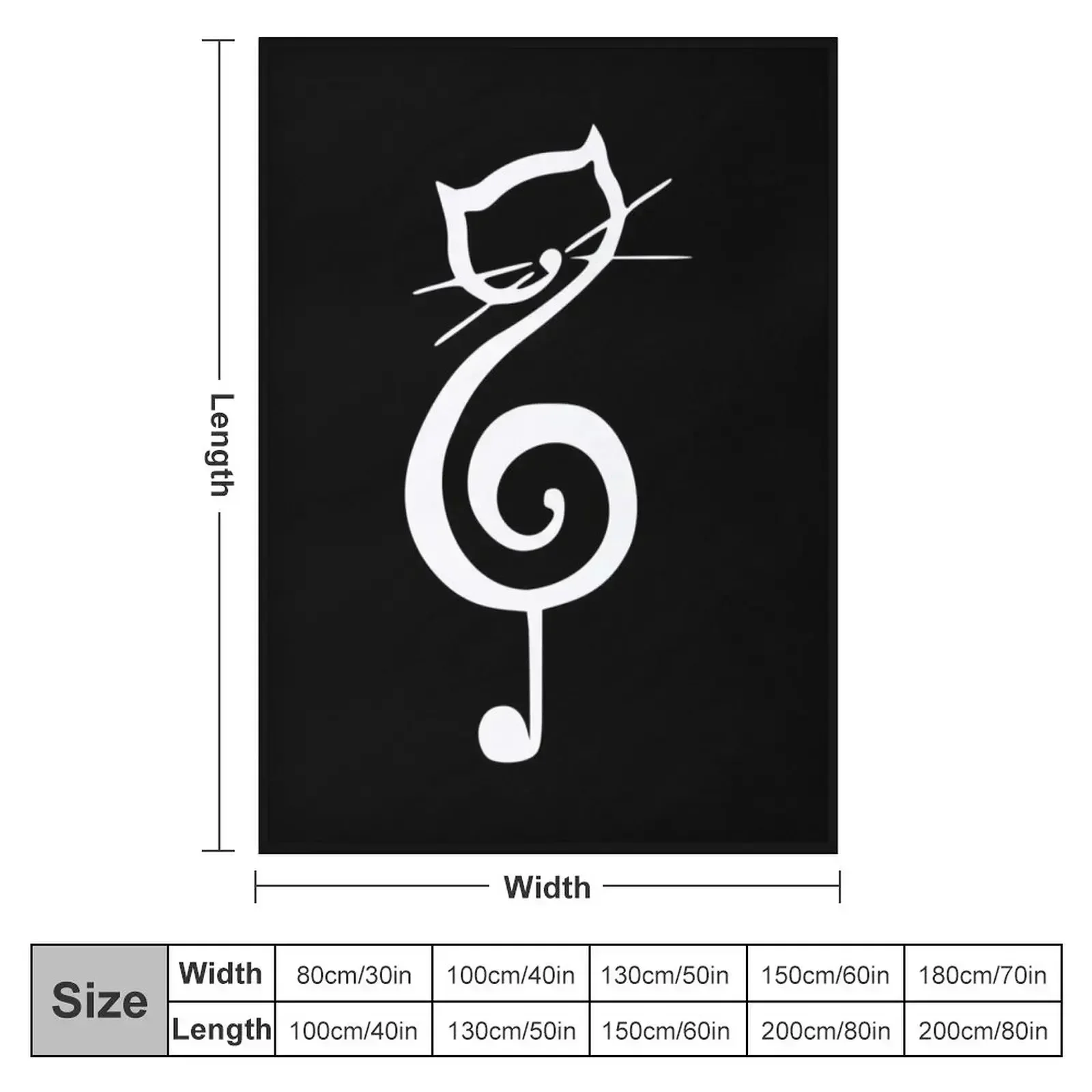 Cat clef Throw Blanket Thin blankets and throws Sofa Blankets For Baby Custom Soft Plush Plaid Blankets