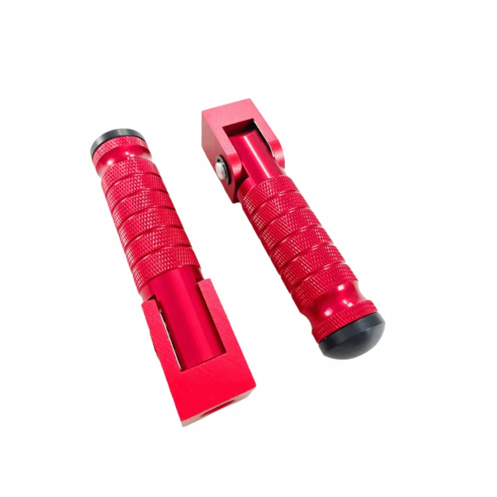 2pcs CNC Machined Folding Foot Pegs Aluminum Alloy M8 Thread Size Crash Bar Foot Pegs Motorcycle Footrest Highway Riding