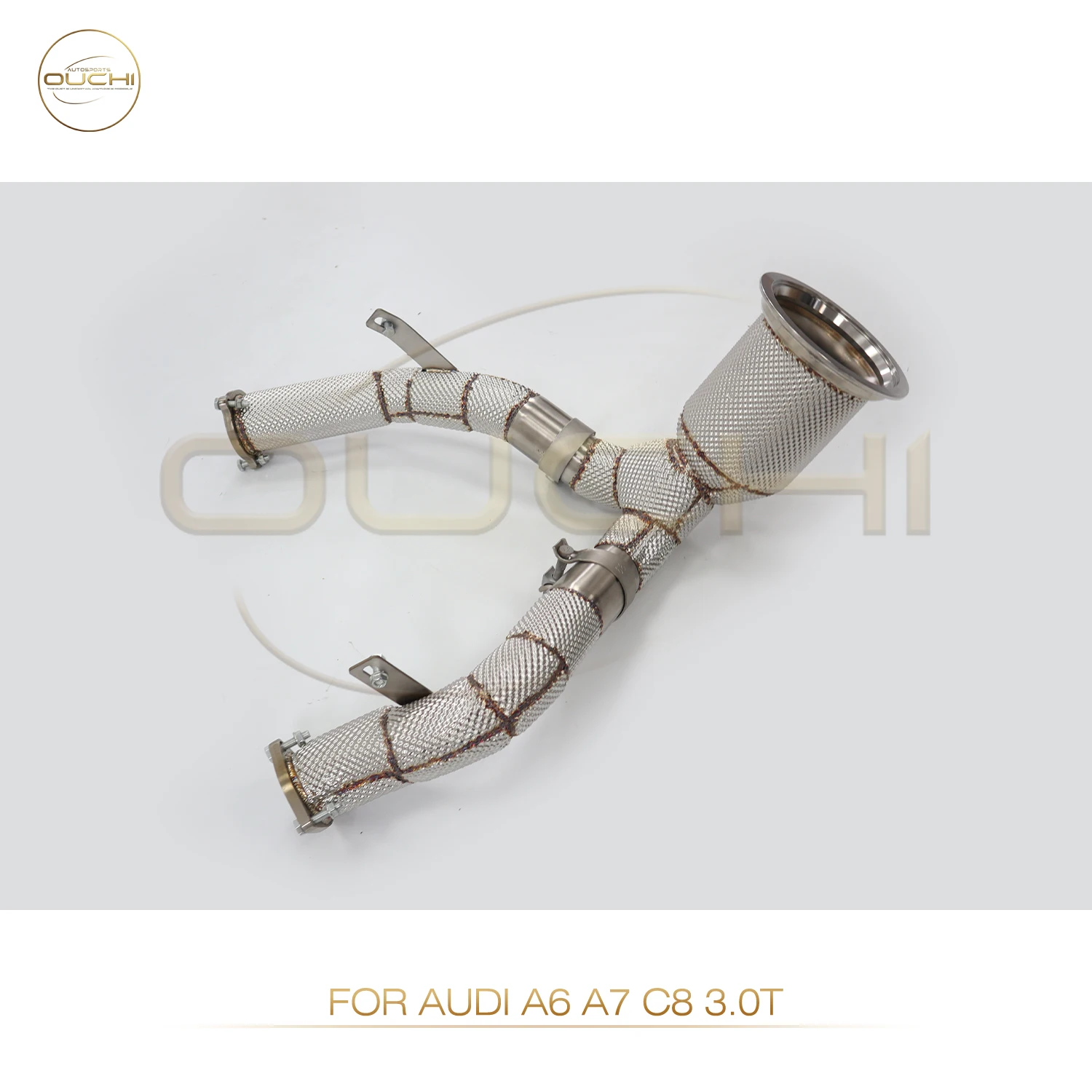 

OUCHI Exhaust System High Flow Performance Downpipe for Audi A6 A7 C8 3.0T Version With Heat Shield Racing Pipe