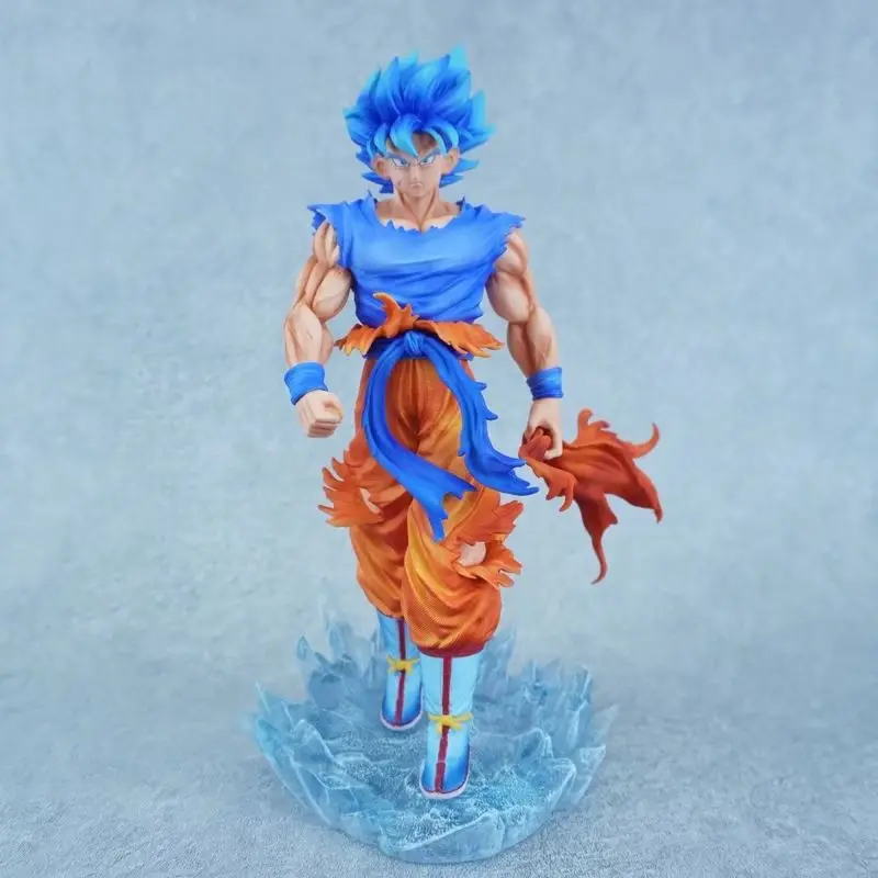 Goku Dragon Ball Action Figure Kirin Base scultura a doppia testa super blu con funzione illuminata Regalo modello da collezione anime