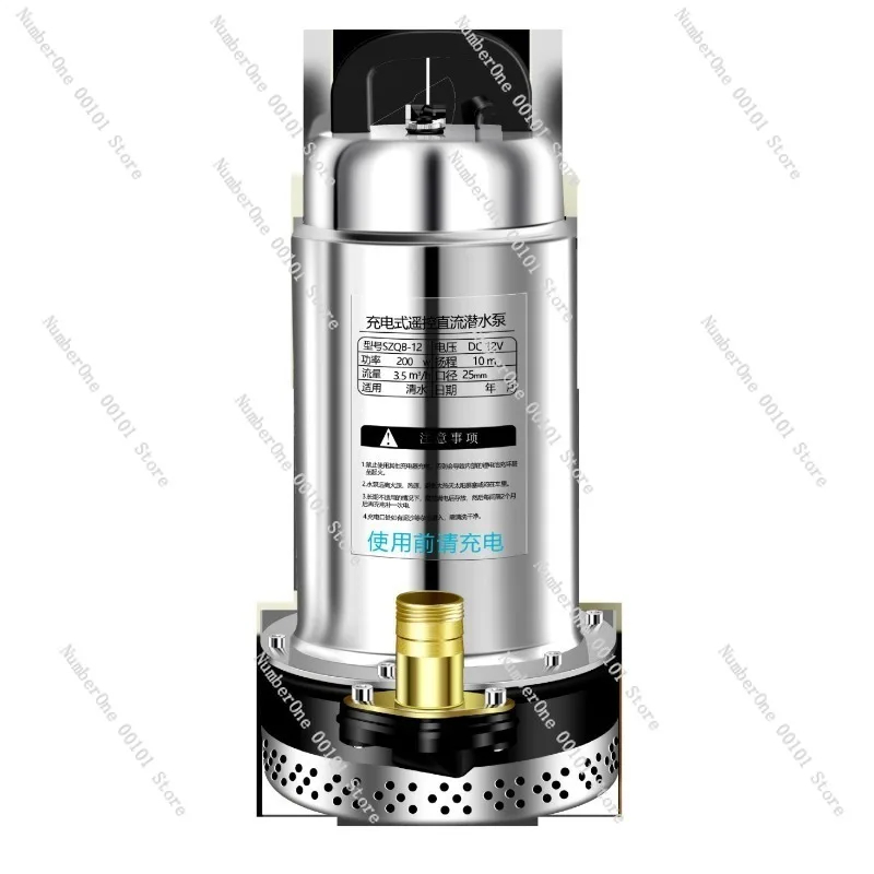 

Погружной насос с литиевой батареей 12 В, водяной насос постоянного тока для домашнего и сельскохозяйственного орошения, беспроводной пульт дистанционного управления