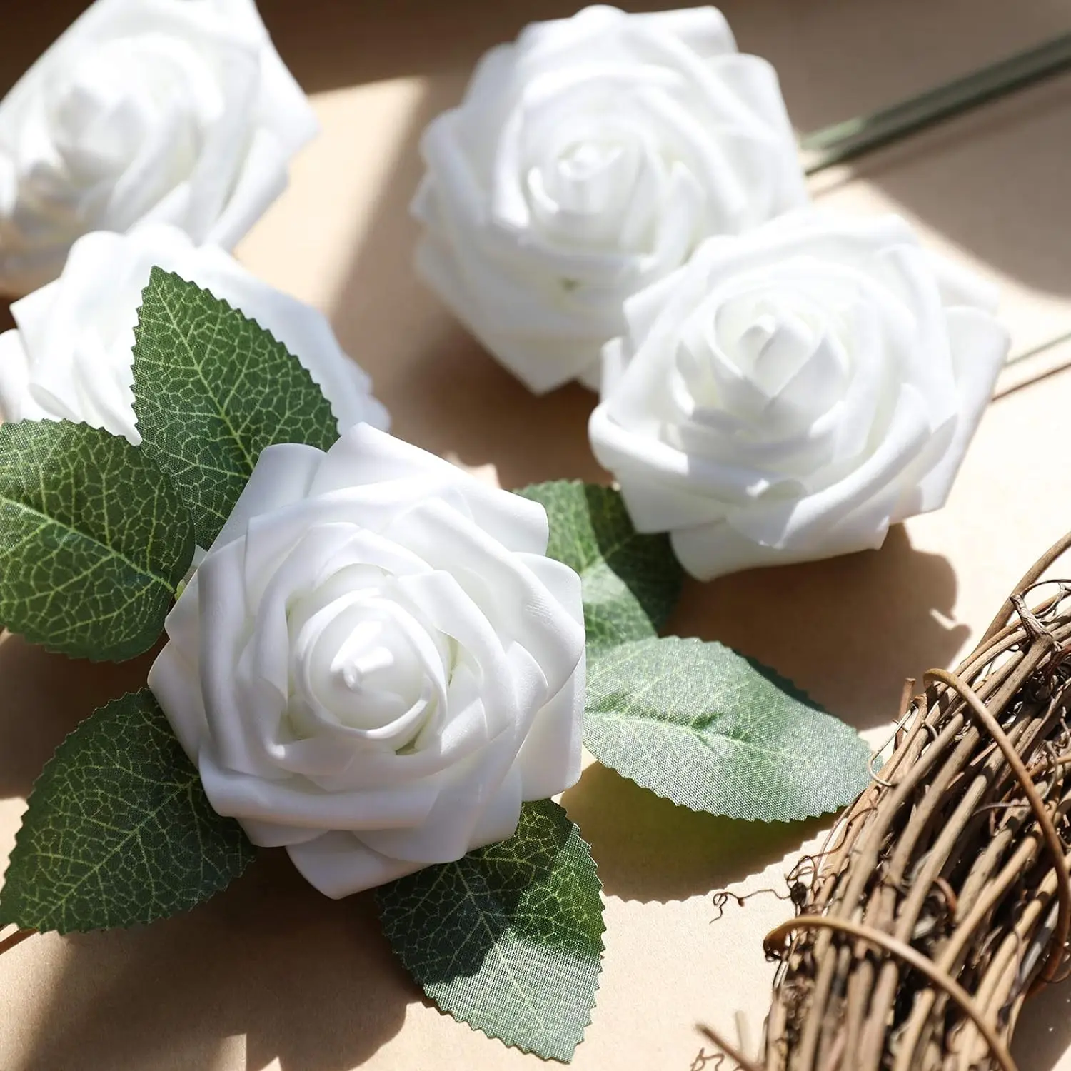 25pcs Artificial Flowers, Fake Flowers Roses  W/stem For DIY Wedding Bouquets Centerpieces Arrangements Party Home Decorations