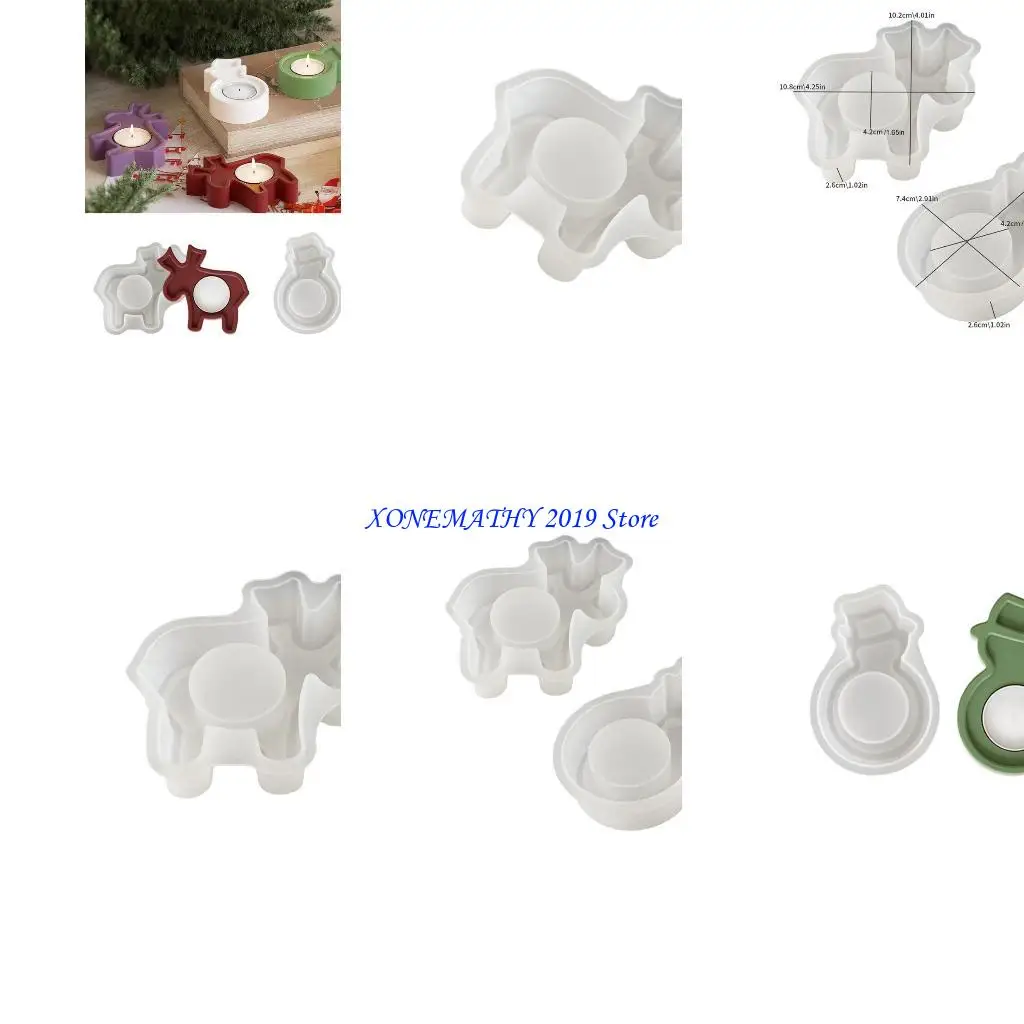 

F42F Holder Mold Stand Silicone Mould Christmas Themed Candlestick Moulds Practical Jewelry Making Supplies