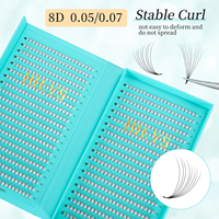 800 Fans 8D 0.05/0.07 Roots Slim Base Premade Fans Lash Medium Stem Sharp Pointy Base Premade Volume Fans Eyelash Extensions