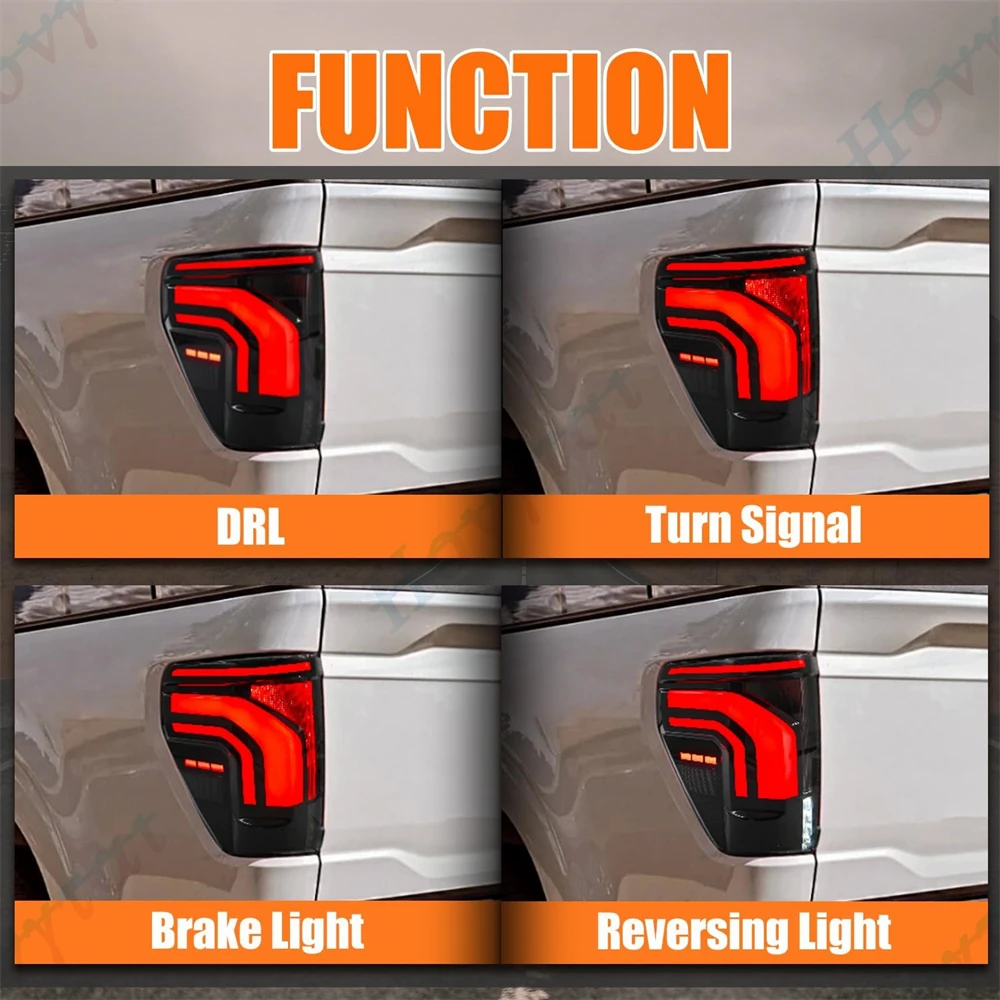 زوج LED المصابيح الخلفية ل 2020 2021 2022 2023 2024 2025 فورد F150 F-150 لاقط الضوء الخلفي لمبة خلفية الفرامل بدوره إشارة الباب الخلفي ضوء