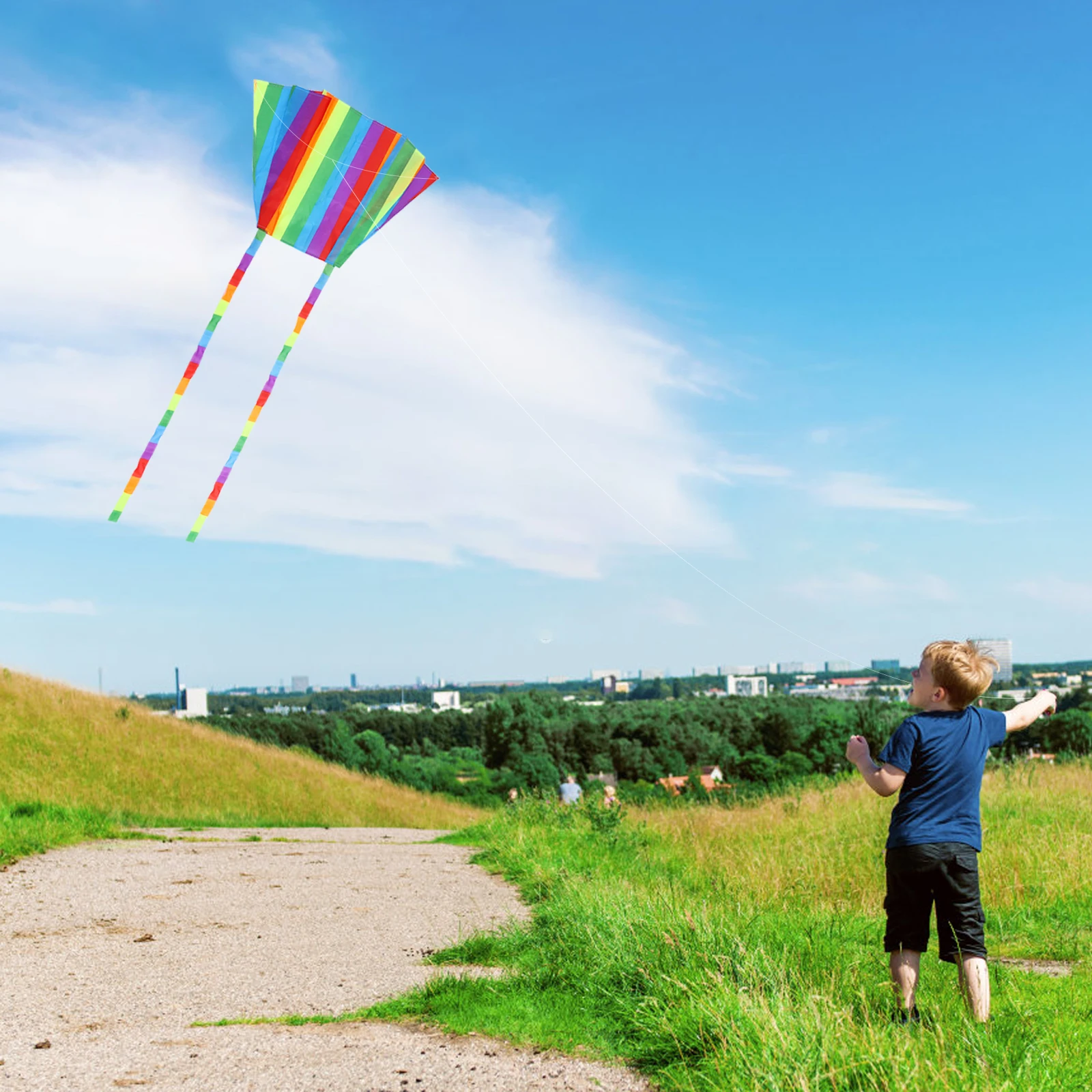 

Soft Kite Colorful Kites Childhood Foldable Practical Toys for Kids Outdoor Easy Flyer Polyester