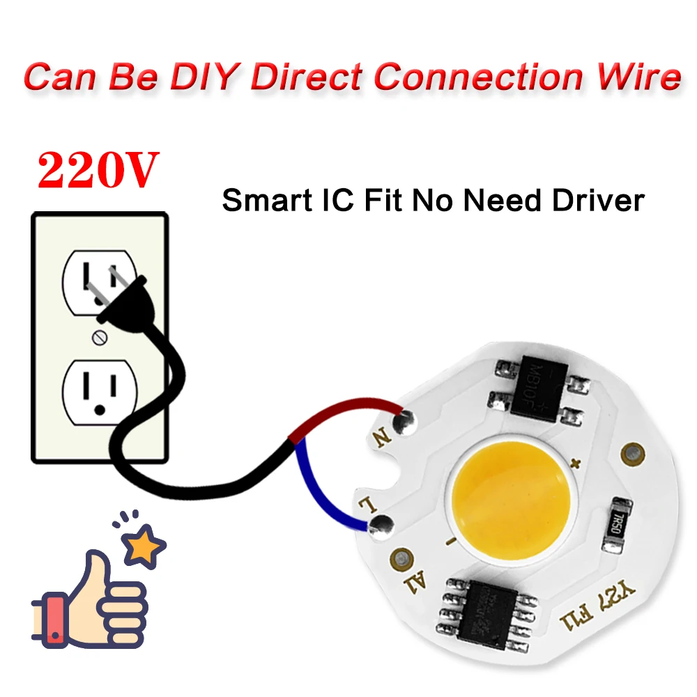 4PCS Y27 LED CHIP 220V 12W 9W 7W 5W 3W COB Chip LED Lamp Matrix No Need Driver for Spot Lighting Floodlight Diy Ourdoor Lighting