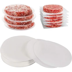 100pcs Hamburger Patty Paper Round Square Non-Stick Baking Paper for Burger Pressed Patties,Baking Cake Liner