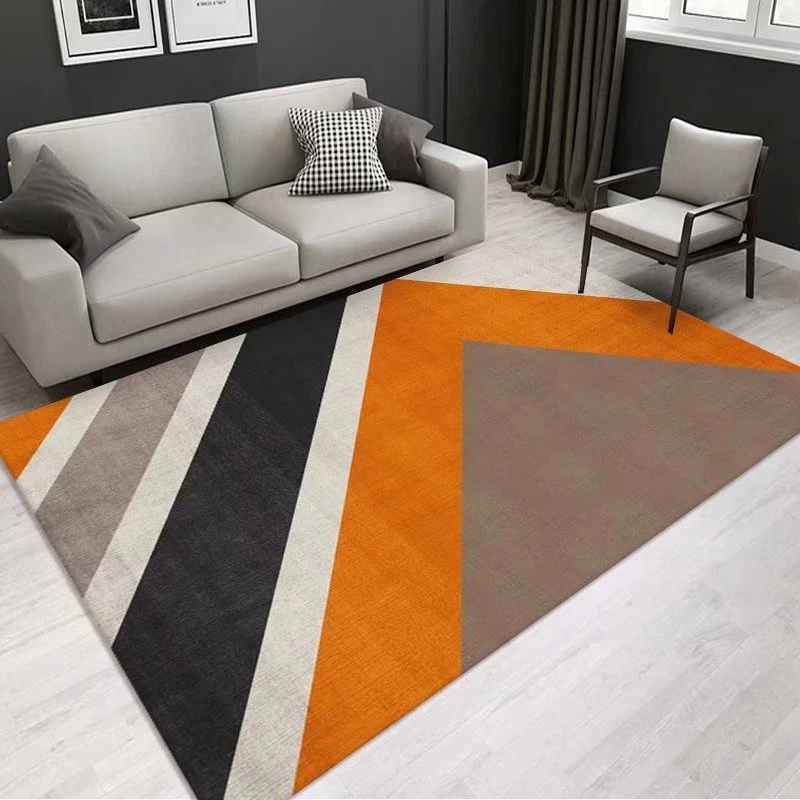 

Orange Fashion Modern Luxury Carpet Living Room Large Washable Dining Room Floor Mat Non-slip Bedroom Bedside Area Rug tapis IG