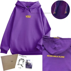 Kpop JimiRetro With You LETTER PRINTE Hoodies Grey Y2k Hooded Shirt Top Women Clothing Loose Pullover Cardigan Sweatshirts