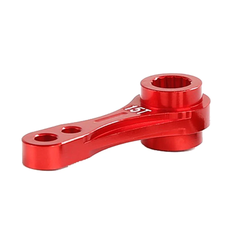 CNC Metal 15/17T Double-Sided Tooth Servo Arm for 5IVE-T ROVAN ROVAN KM BAJA 5B 5T 5SC-Red