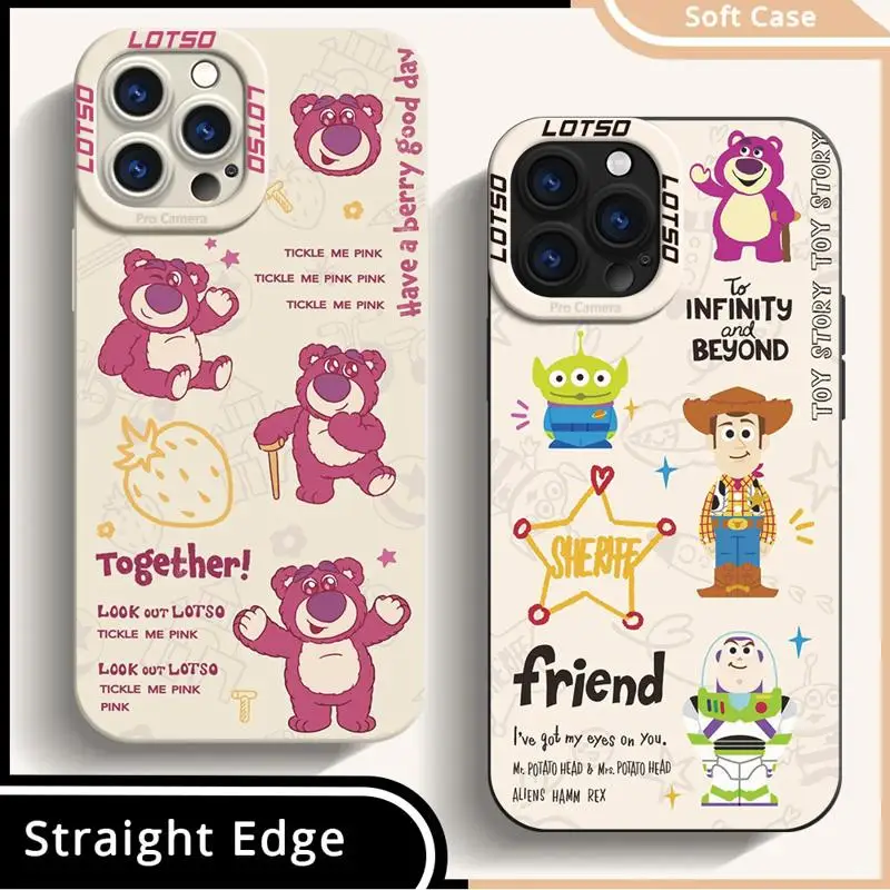 Toy Story Lotso Disney Case for Apple iPhone 11 13 15 Pro Max 14 Plus 12 Mini Phone Cover Silicone Shockproof Protective Funda