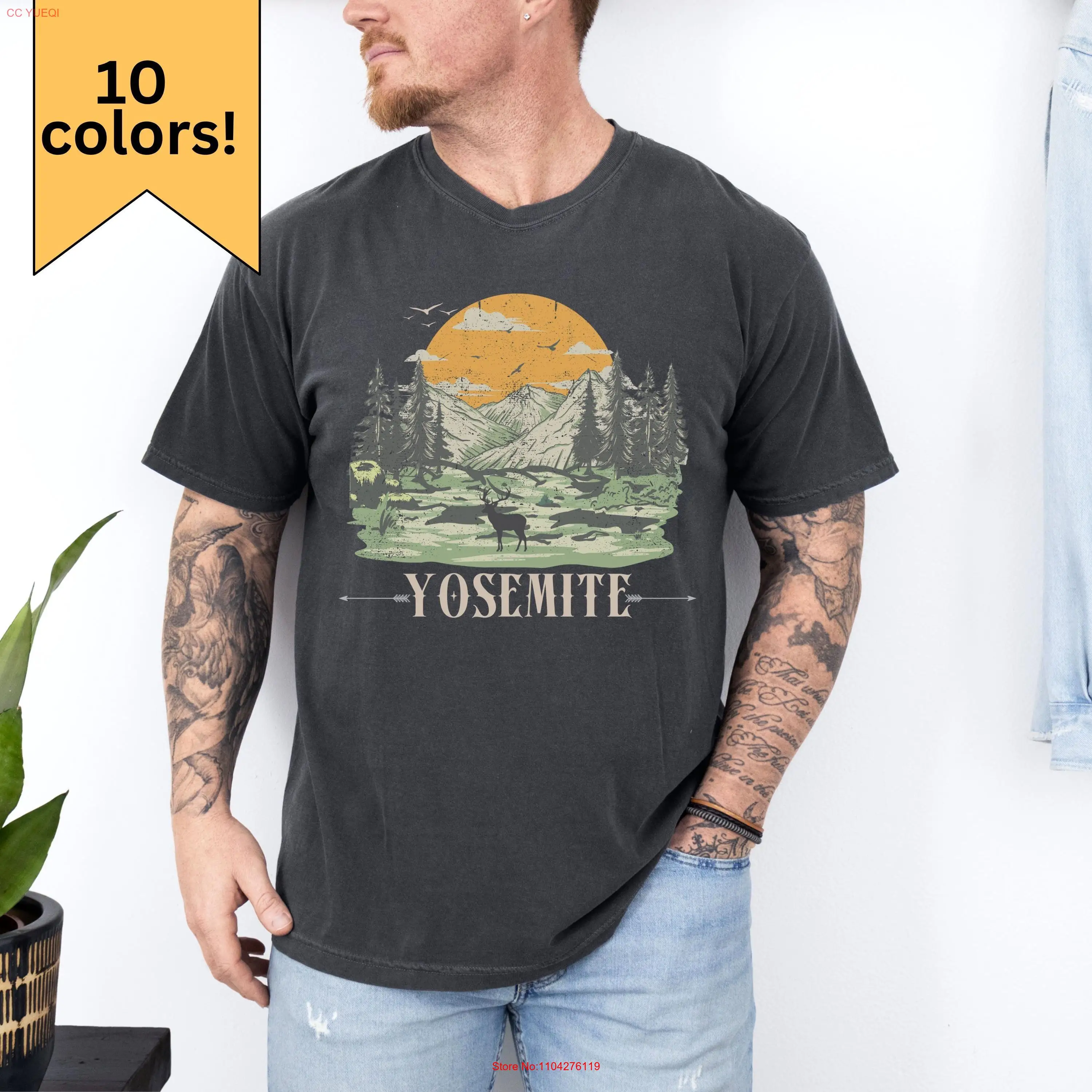 Comfort Colors Yosemite T Shirt for Men US National Park SweaT Group Camping Hiking long or short sleeves