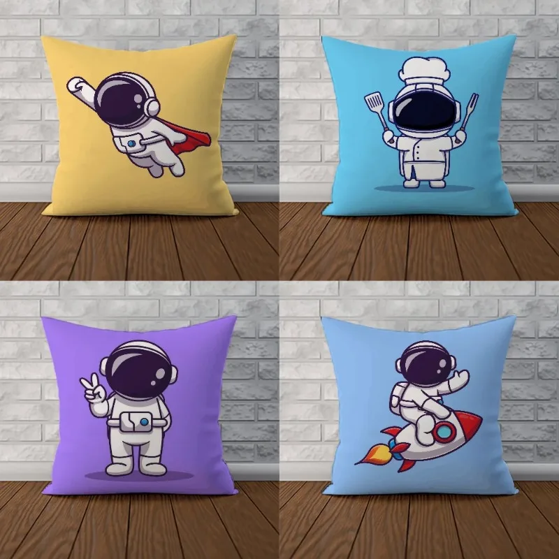 Astronaut Cartoon Cushion Cover 45*45 Cushions Home Decor Body Pillow Cover 40x40 Decorative Pillows Covers for Bed Pillows Sofa