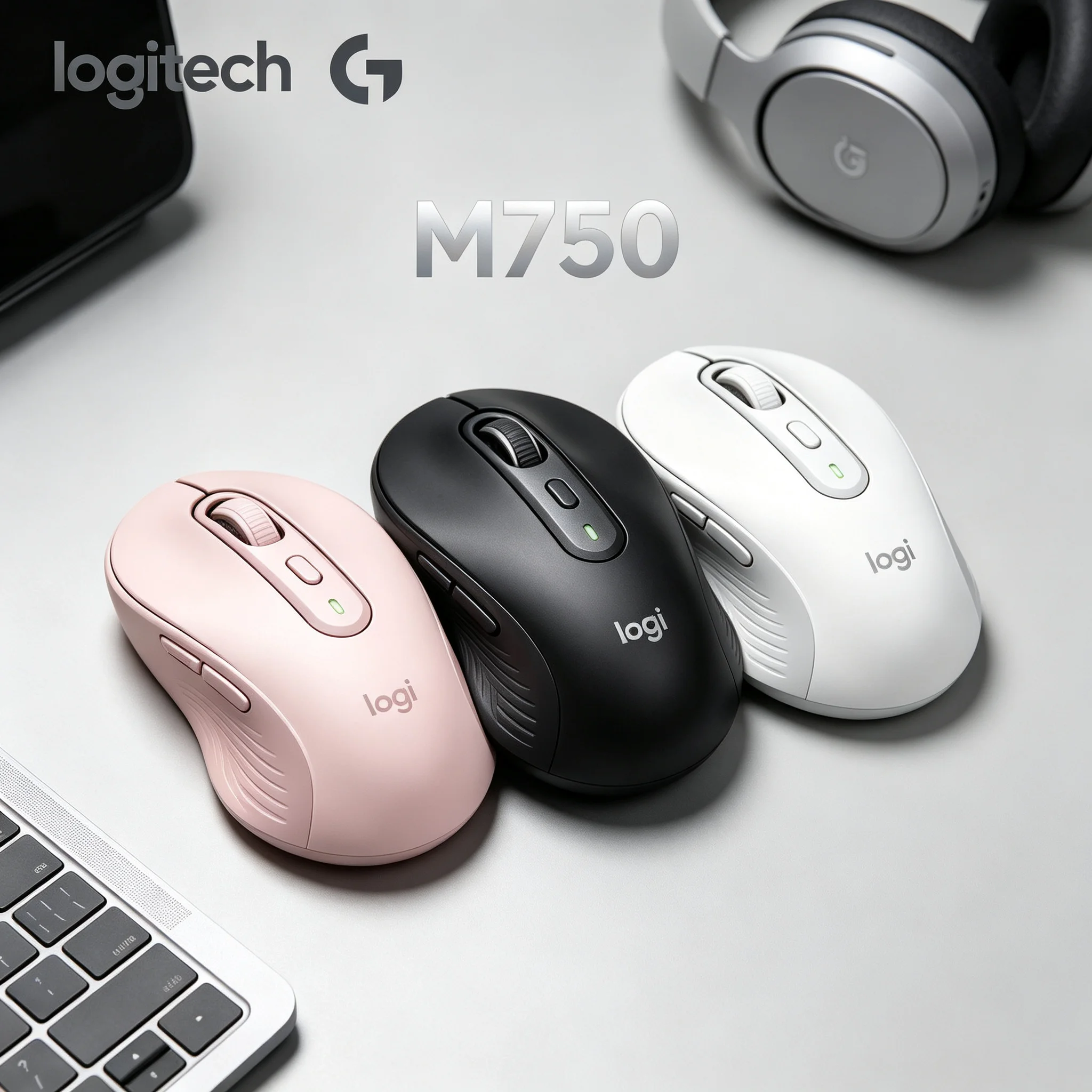 Logitech M750 Business Mice Stable 10 Meters Wireless Range Mute Click For Office Work Casual Gaming Mac