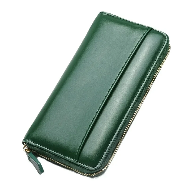 2025 New Fashion Cow Genuine Leather Women Long Wallets Real Leather Female Luxury Brand Design Clutch Girl Lady Gift Cash Purse