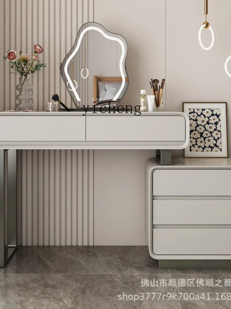 Dresser Three-Bucket Cabinet Integrated Dresser Solid Wood Makeup Table Retractable