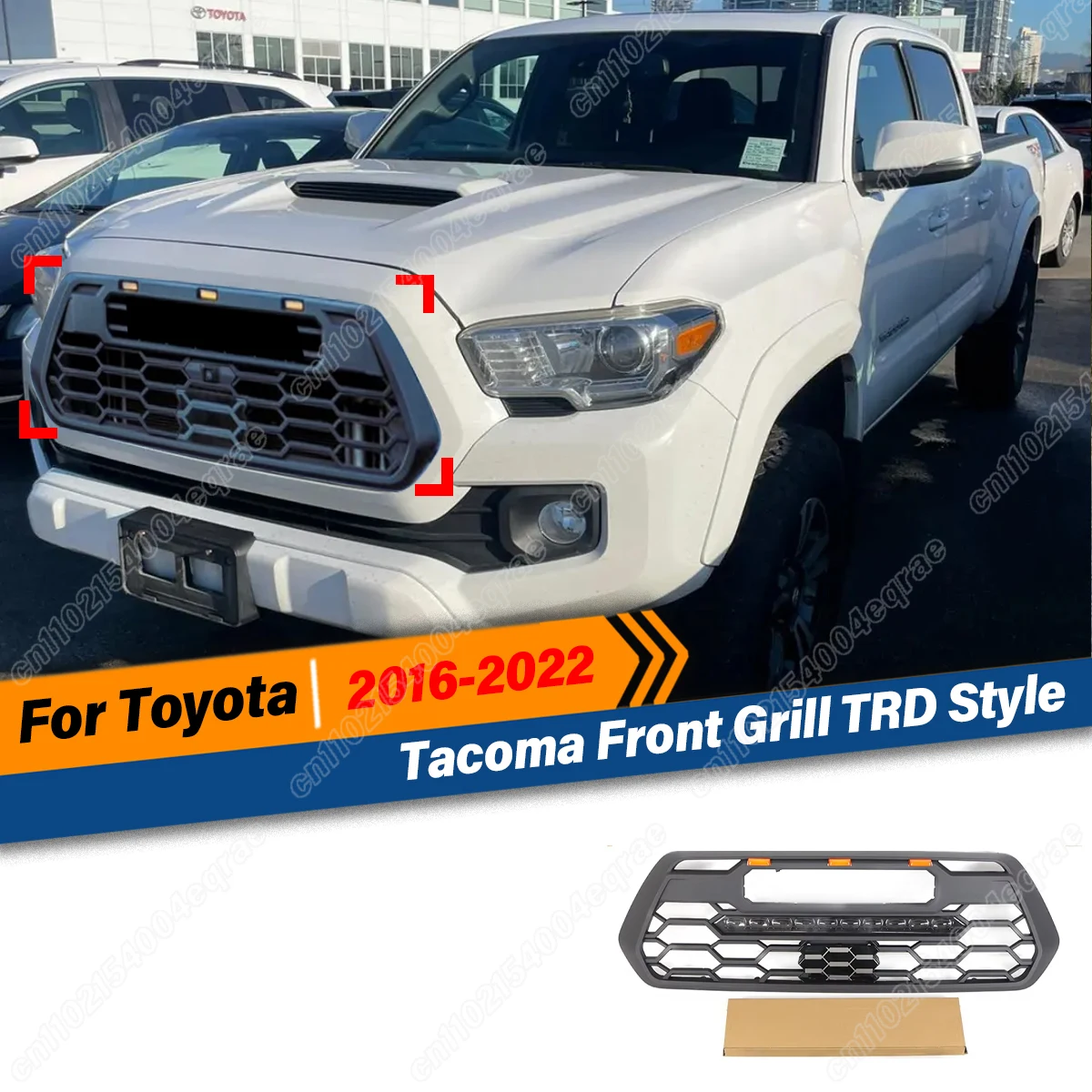 

Для 2016 2017 2018 2019 2020 2021 2022 Toyota Tacoma гриль передняя решетка со световой панелью TRD стиль автозапчасти гоночный гриль обвесы