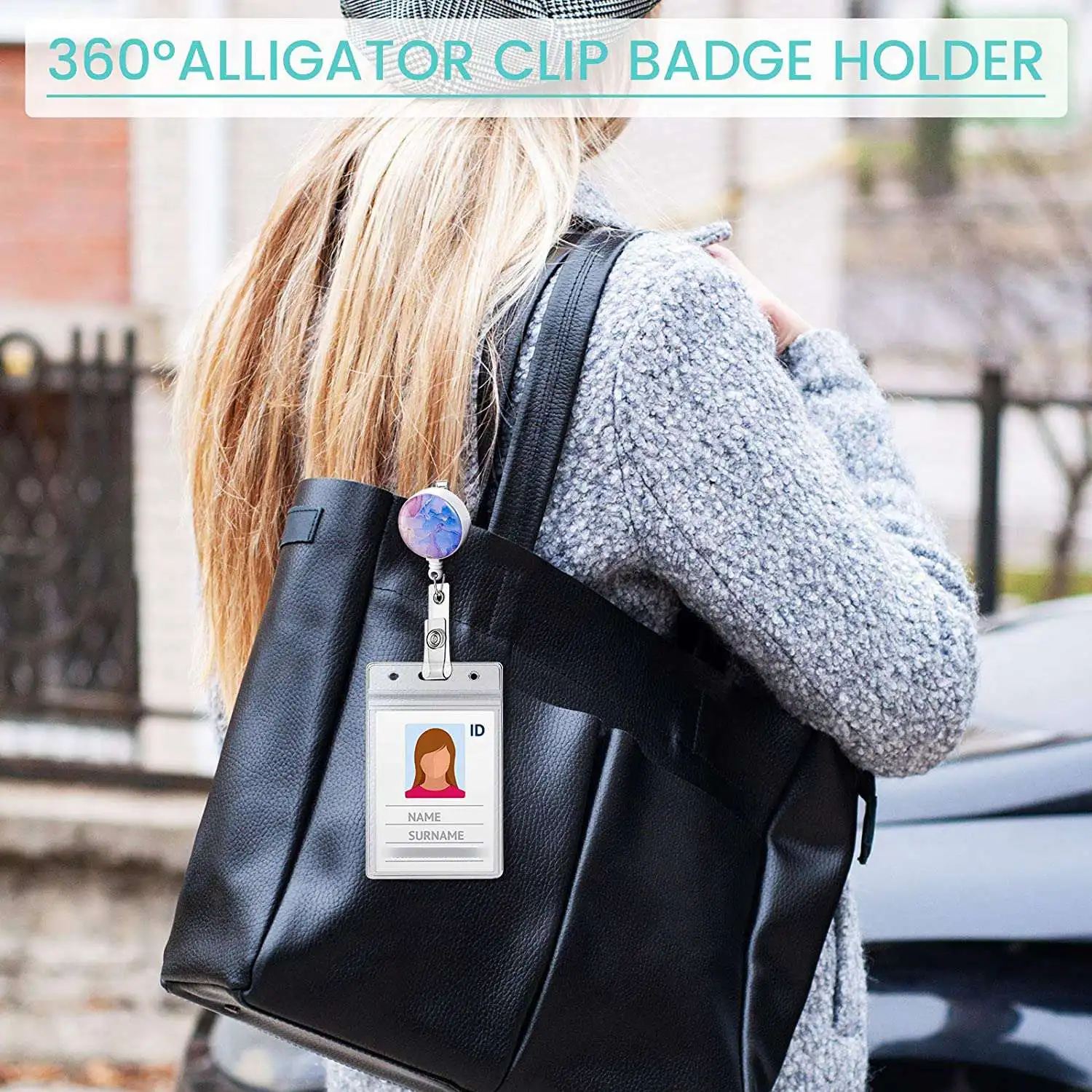 doyou 10Pcs Retractable Badge Holder Nurse Badge Reels with Alligator Clip Decorative ID Name Badge Reel for Office Worker